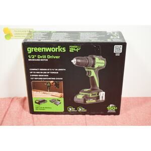 Greenworks POWERALL 24V Cordless Brushless Drill/Driver with 2Ah Battery
